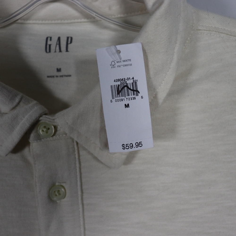 NWT GAP Men's Beige Polo Shirt - Picture 3 of 9